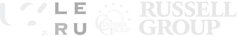 Logos of Universitas 21, League of European Research Universities, Coimbra Group and Russell Group.